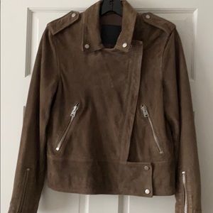 All saints suede jacket. Taupe Like new.